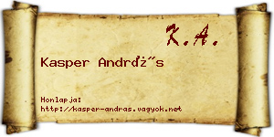 Kasper András névjegykártya